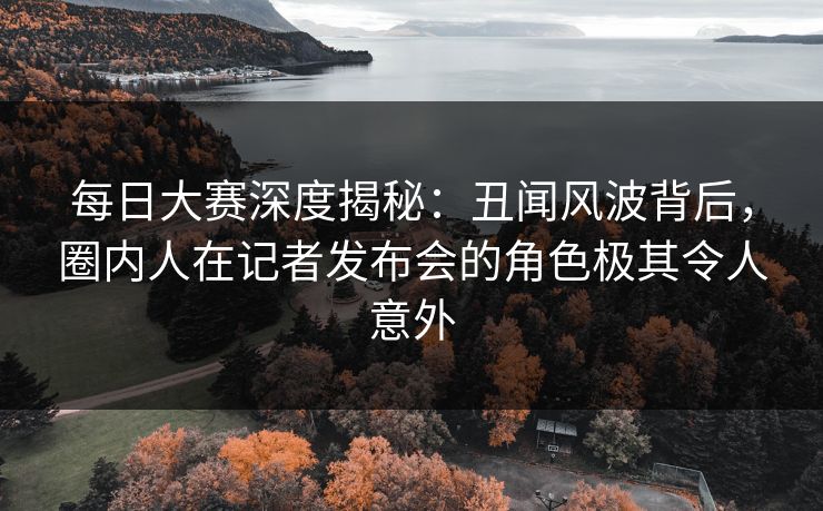 每日大赛深度揭秘:丑闻风波背后,圈内人在记者发布会的角色极其令人意外 每日大赛深度揭秘:丑闻风波背后,圈内人在记者发布会的角色极其令人意外