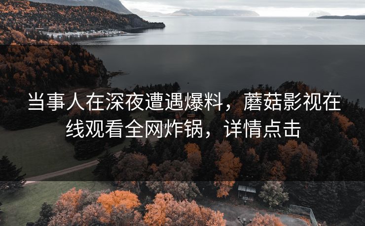 当事人在深夜遭遇爆料,蘑菇影视在线观看全网炸锅,详情点击 当事人在深夜遭遇爆料,蘑菇影视在线观看全网炸锅,详情点击