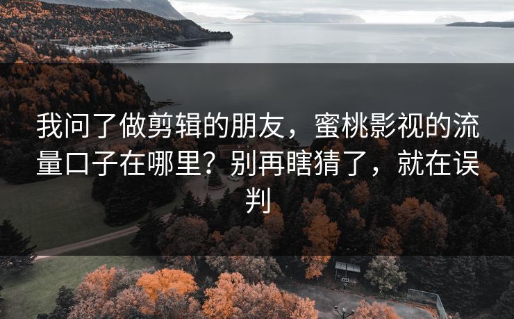 我问了做剪辑的朋友，蜜桃影视的流量口子在哪里？别再瞎猜了，就在误判